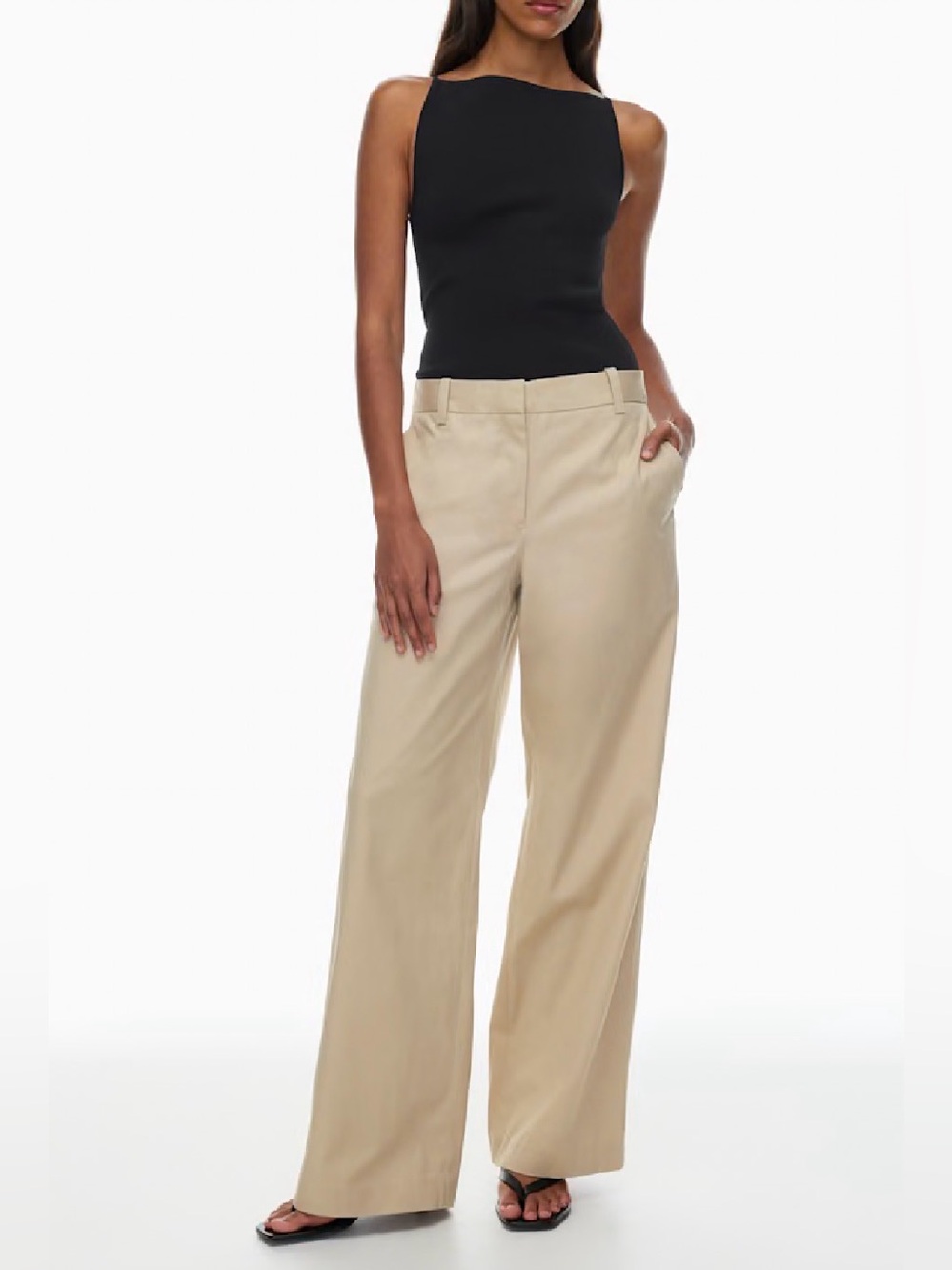 Aritzia Babaton Pivotal Pants humus wide beige 2